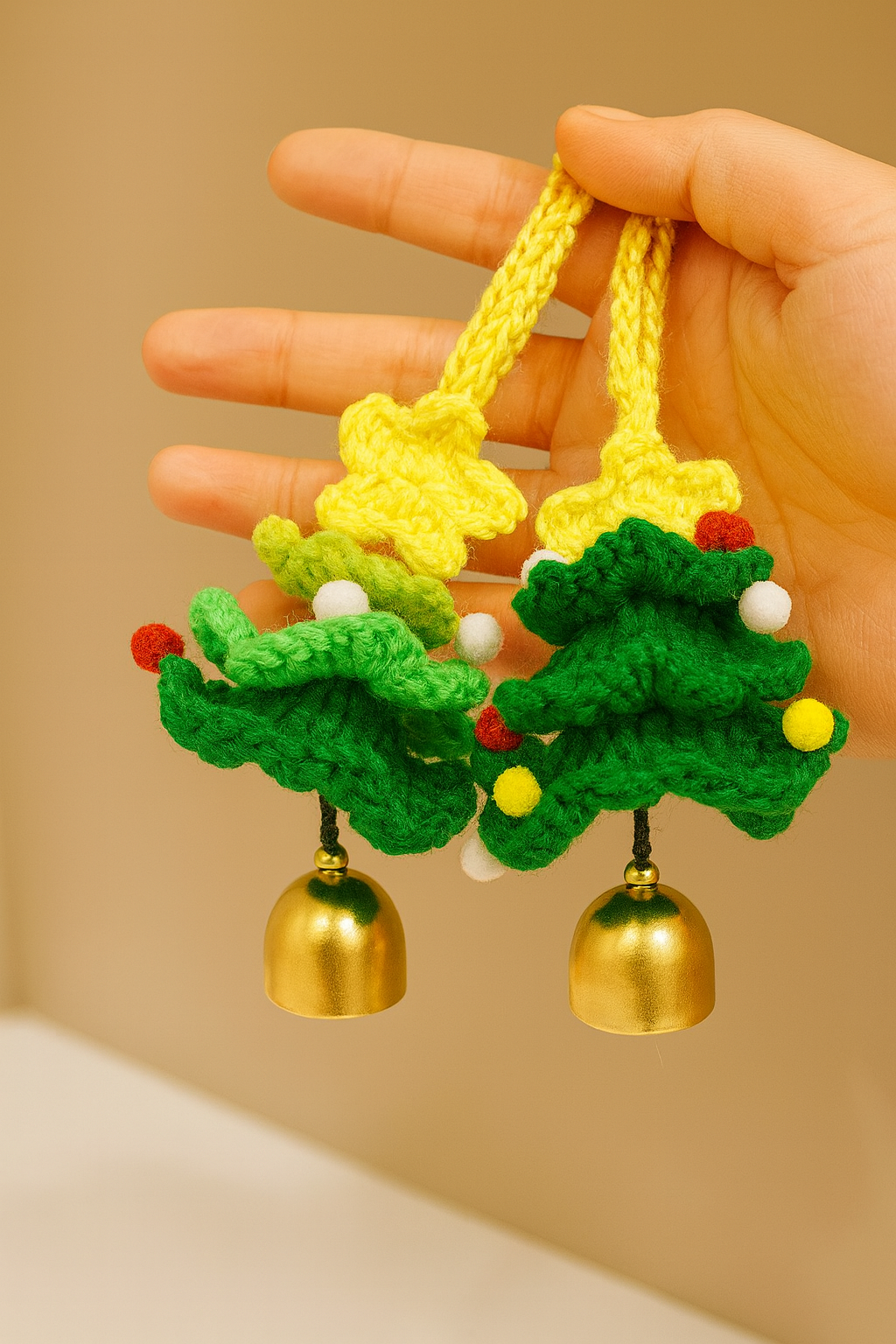 Christmas Door Hanging Ornament – Festive Tree Decoration with Bell & Ribbon