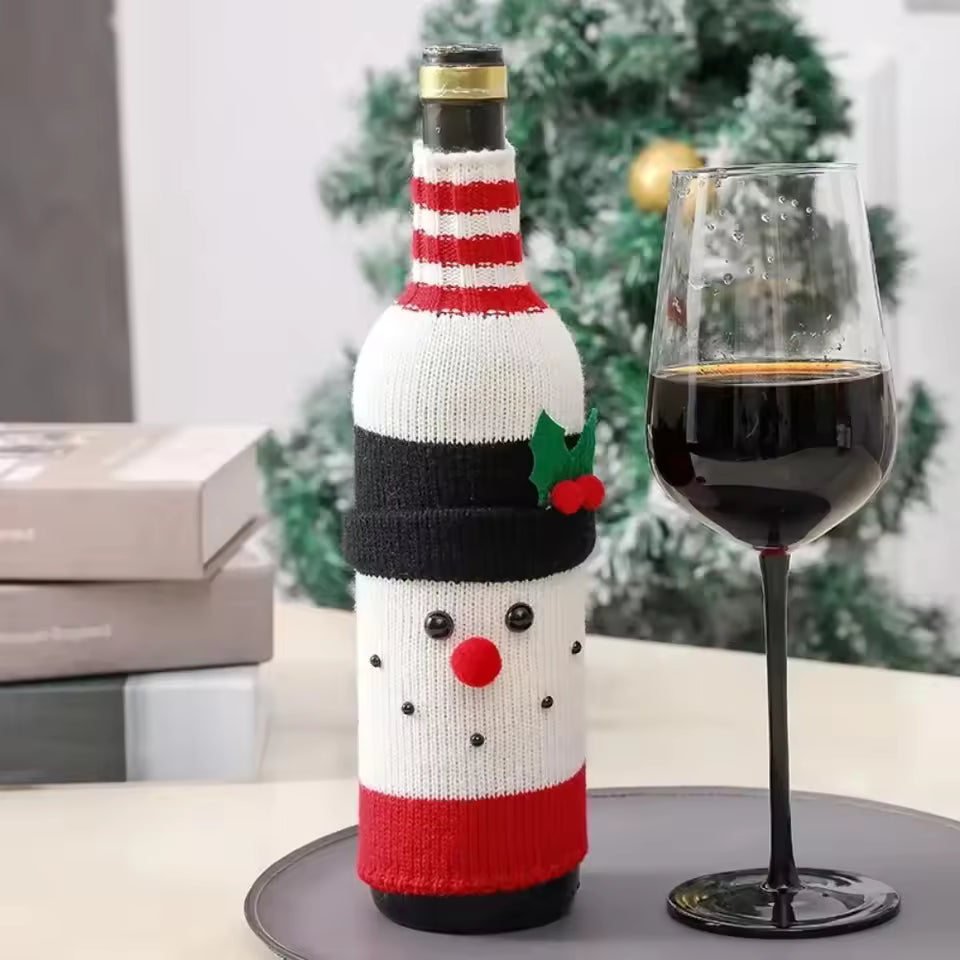 Christmas  Bottle Covers – Santa, Snowman & Reindeer Set