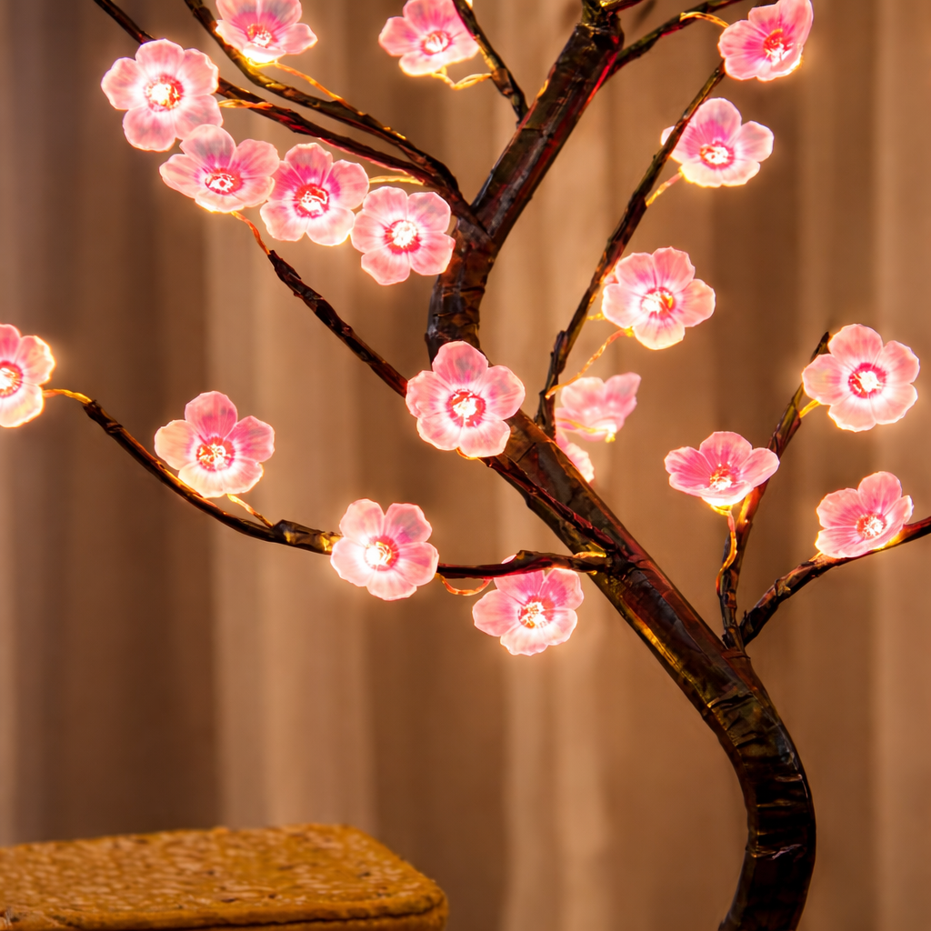 LED Cherry Blossom Tree Lamp – Warm Ambient Decorative Light
