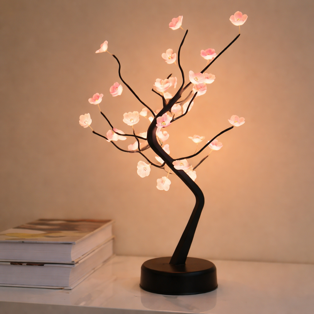 LED Cherry Blossom Tree Lamp – Warm Ambient Decorative Light