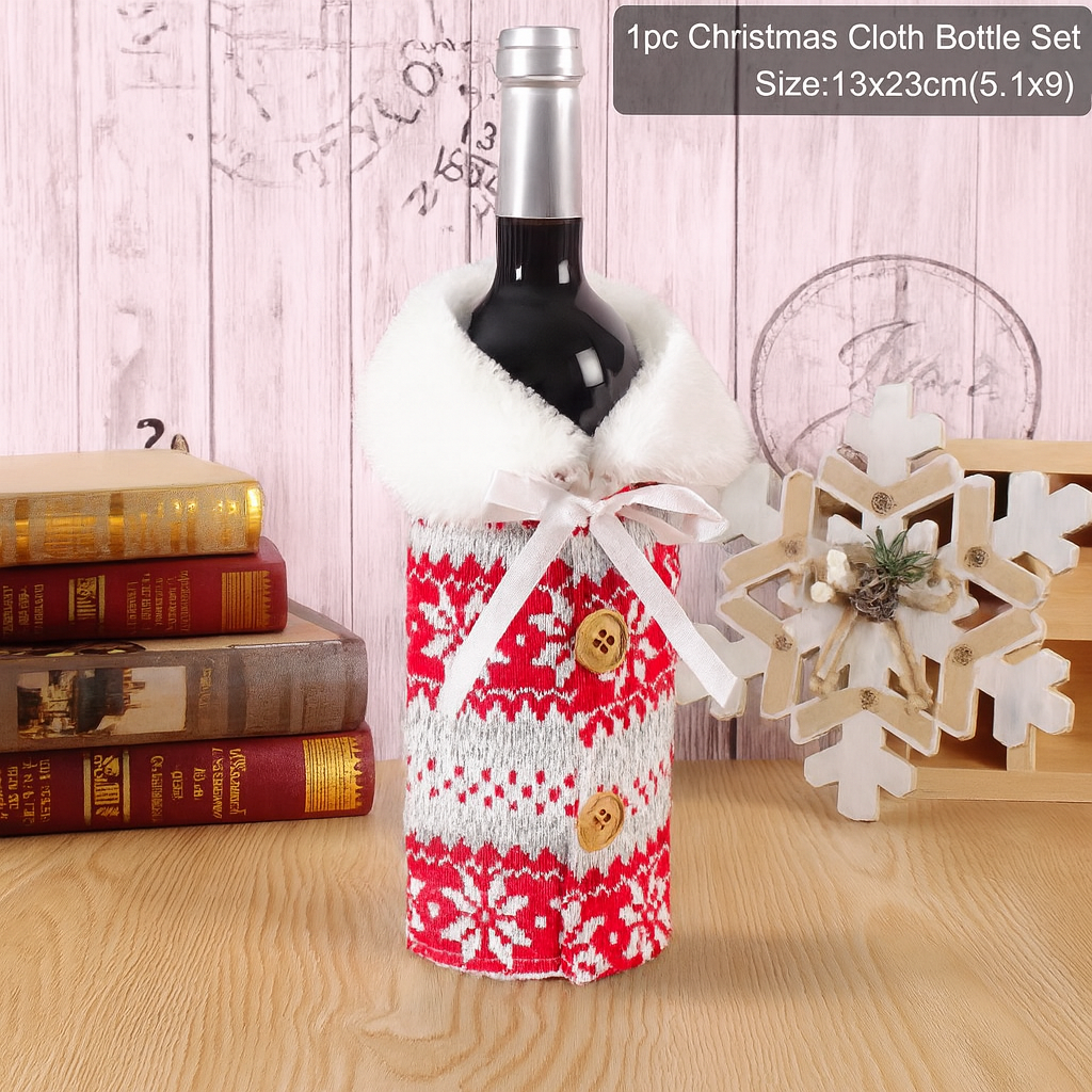 Christmas  Bottle Covers – Santa, Snowman & Reindeer Set