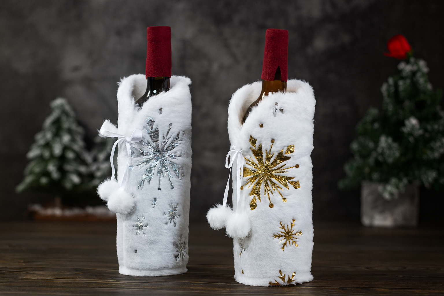 Christmas  Bottle Covers – Santa, Snowman & Reindeer Set