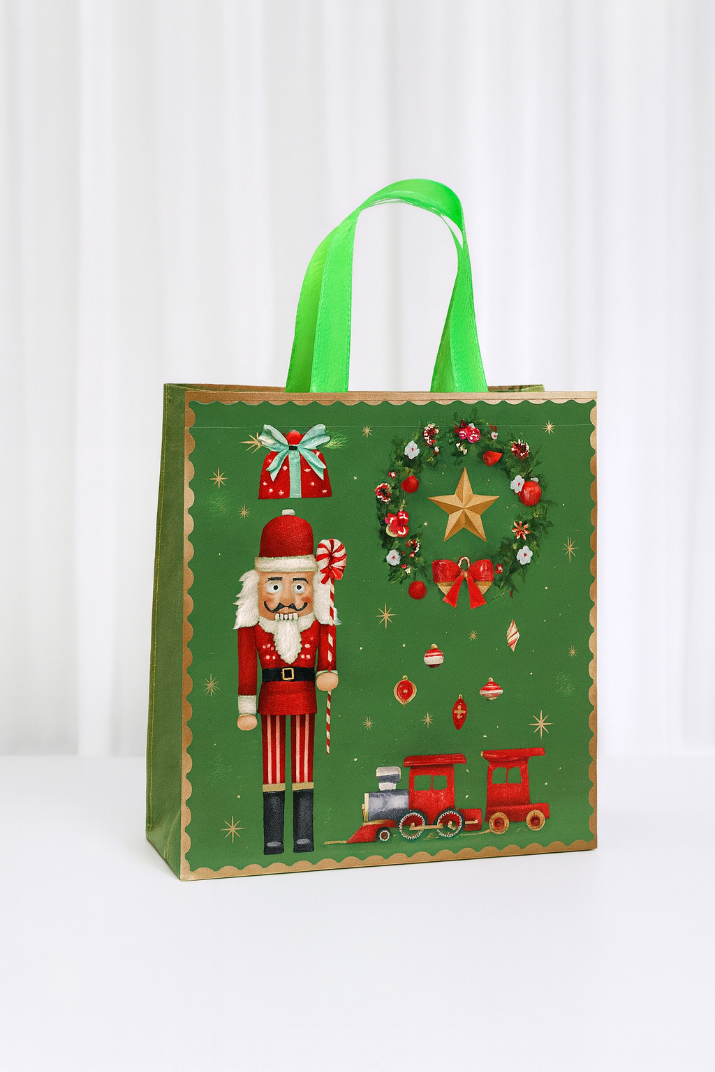 🎄 Premium Christmas Tree Gift Bag – Reusable Holiday Tote with Red Handles